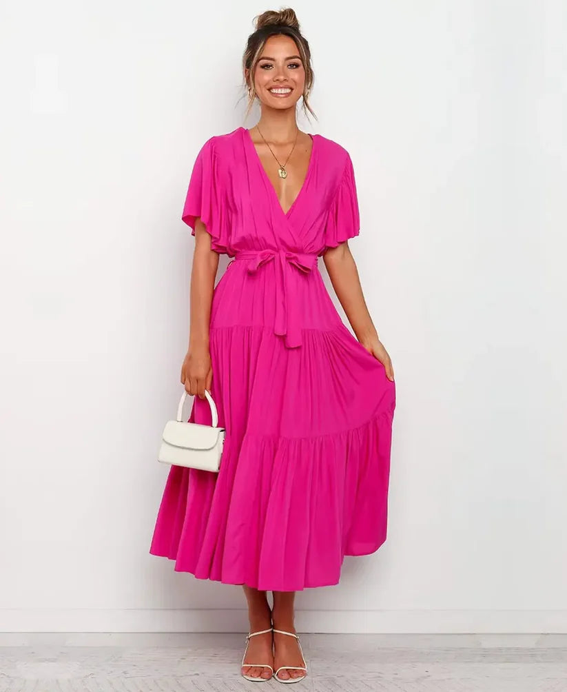 Amélie High Waist Midi Dress