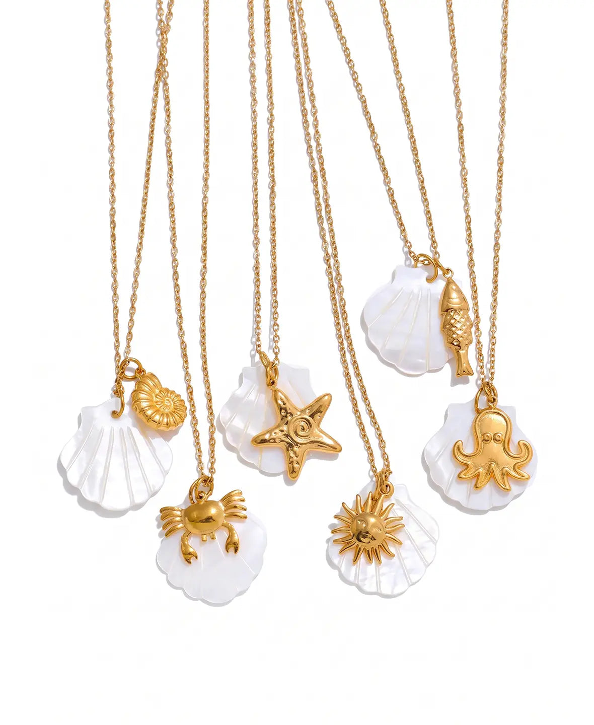 18K Gold Plated Ocean Pendant Necklace