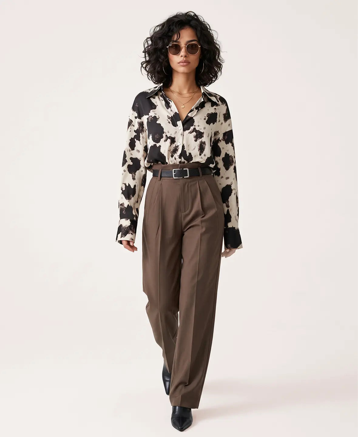 Nova Chic Button-Up Printed Shirt