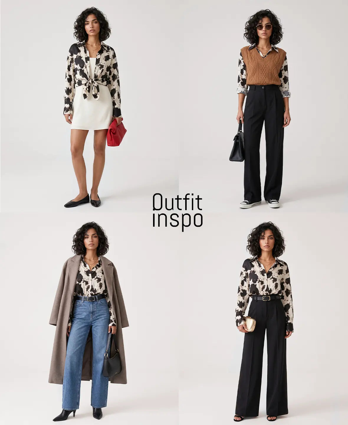 Nova Chic Button-Up Printed Shirt