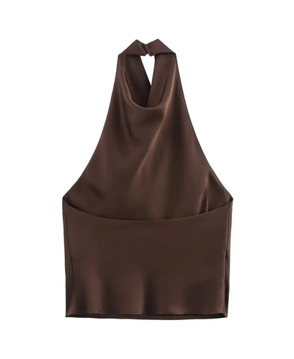 Satin Halter Neck Top