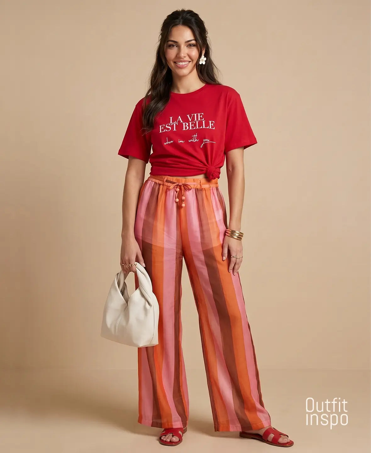 Sunset Chic Striped Pants