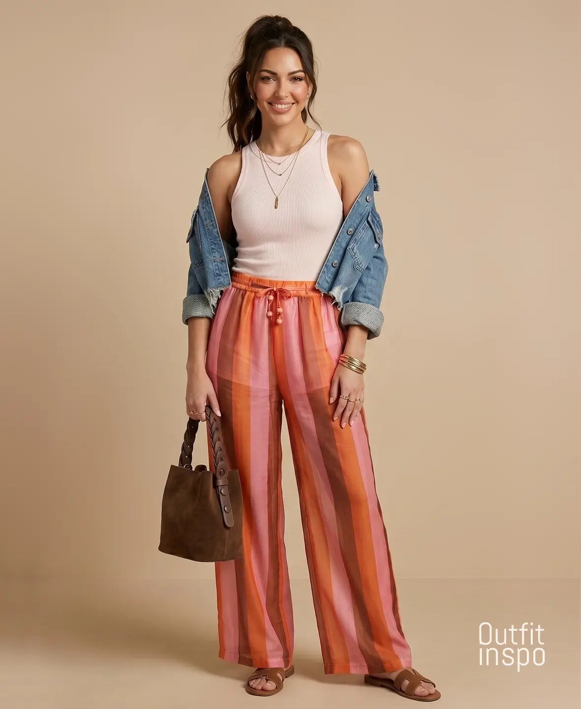 Sunset Chic Striped Pants