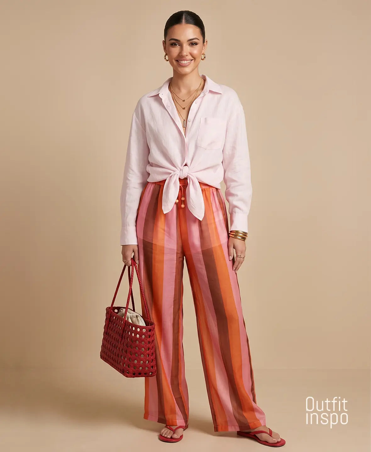 Sunset Chic Striped Pants
